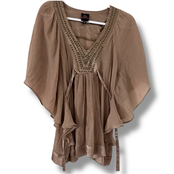 Vintage 2b bebe Boho Chic Studded Tunic Top - Size M - Picture 1 of 3